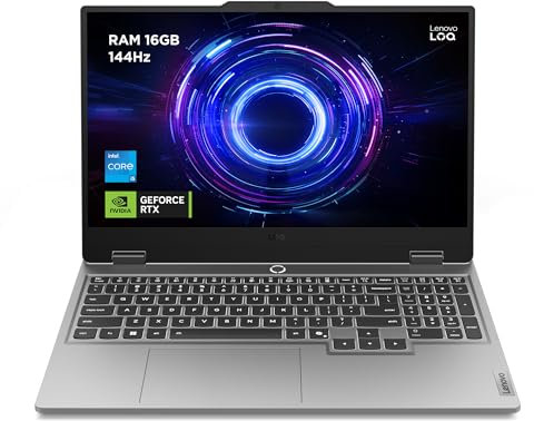 Lenovo LOQ 15 Notebook Gaming, NVIDIA GeForce RTX 5050 8GB GDDR7, Intel Core i5-13450HX, RAM 16GB, 1TB SSD, Schermo 15.6 FHD (1920x1080) 144Hz, Windows 11 Home, Tastiera Retroilluminata - Luna Grey