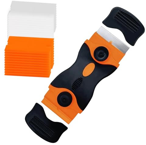 Plastic Scraper Tool Non Scratch Double Scraper Sticky Remover for Removing Glue Sticker Decals Tint Paint Labels from Glass (WHBQXS0175-XC)