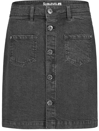 Sublevel Jeansrock Rock Jeans Langer Schnitt Maxi Midi Mini Regular Fit Stretch Denim
