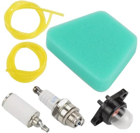 Sucritude Rasenmäher Luftfilter - Grasschneider Filter,Primer Pumpe, Motorsägen Ersatzteile, Schlauch Zündkerzen Set Für Gartengeräte