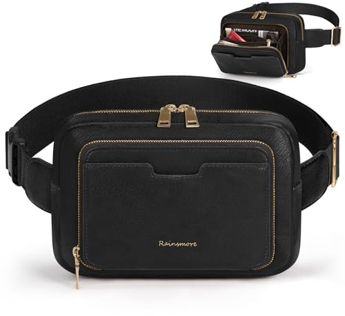 RAINSMORE Umhängetasche Damen Elegant Bauchtasche Gürteltasche für Damen Verstellbare aus Leder Hüfttasche PU Wasserdicht Crossbody Bag für Arbeit Geschenke