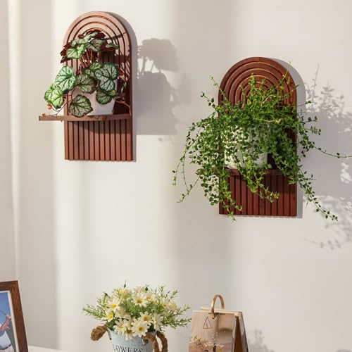Walasis Wandregal Holz Walnuss Wanddeko, Klein Schwebend Regal