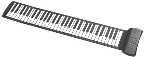 ibasenice Tragbares 61-tasten Rollklavier aus Dickem Silikon Faltbares Elektronisches Handrollpiano für Anfänger und Erwachsene Leicht zu Transportierendes Aufrollbares Keyboard