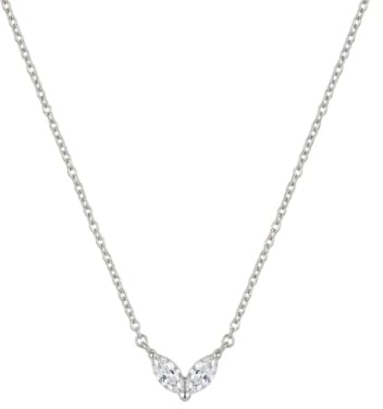 Suzan Gold® 925 Sterling Silber Halskette Damen Marquise Zirkonia Anhänger elegant minimalistisch vergoldet nickelfrei Geschenk Marquise Stone Necklace
