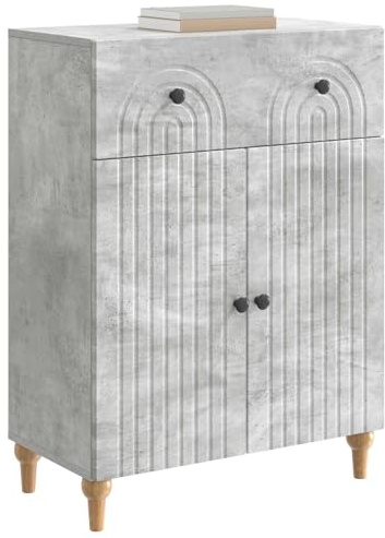 vidaXL Sideboard Betongrau 66 x 34,5 x 90 cm Holzwerkstoff, Wohnzimmerstauraum, rechteckiger Schrank, modernes Möbel, praktischer Ordner, viel Platz, zeitgemäßes Design