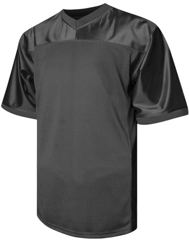 Men's American Football Jersey y2k Fashion Oversized Mesh T-Shirt V-Neck Athletic Sports Summer Varsity Top Breathable Moisture Wicking Gym Training Shirts Plain Practice Teamwear & Fancy Dress Black