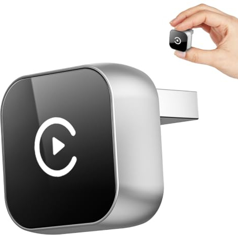 OVVOFPP Mini Adaptateur Audio sans Fil CarPlay & Android Auto 2-en-1 Dongle | USB/Type-C,Plug-and-Play,Connexion Rapide et Stable, Adaptateur sans Fil Compatible avec iOS 12+/Android 11+