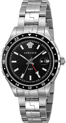 Versace Unisex Erwachsene Analog Quarz Uhr mit Edelstahl Armband V11100017