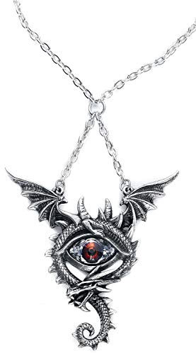 Alchemy Gothic Eye of The Dragon Necklace Silver-Coloured