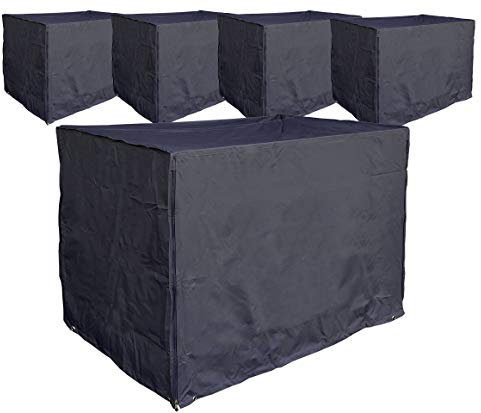 QUICK STAR 5 x Gitterbox Abdeckung 125x85x87cm Schwarz Schutzhülle Abdeckplane