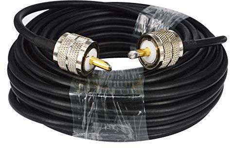 Boobrie Câble RG58 PL259 15M Câble Antenne CB Câble PL259 50ohms Câble UHF Mâle à UHF Mâle Câble d'Antenne CiBi Câble d'Extension PL259 Mâle Faible Perte pour Antenne Radio Ham Radio Télécom CCTV