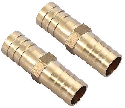 Connettore Tubo Ottone 14mm con Portagomma Ottone Raccordo Tubo Flessibile Raccordo Dritto Adatto per Trasporto di Aria Acqua Olio e Gas