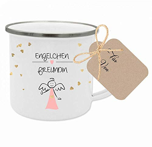 Manufaktur Liebevoll Tassen mit Sprüchen I viele Anlässe I personalisierbar und Nicht personalisierbar (Motiv “Engelchen Freundin”)