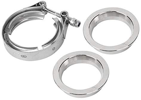 Abrazadera de banda en V abrazadera escape de acero inoxidable con brida para tubos de escape automáticos Turbos Válvulas de descarga de válvulas de escape (2.5inch-63mm)