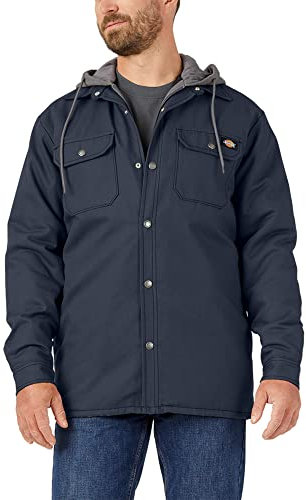 Dickies Herren Fleece-Jacke mit Kapuze und Hydroshield Arbeits-Utility-Oberbekleidung, Dunkles Marineblau, XS