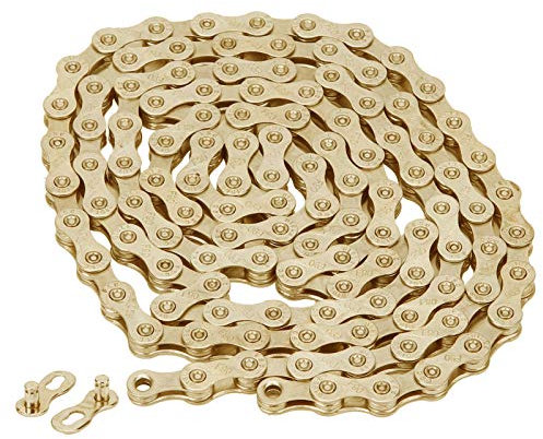 Fahrradkette Einstellbare Freilauf-Schaltkette für Fahrrad Mountain Road Bike 9 Speed Chain Zubehör(Gold)