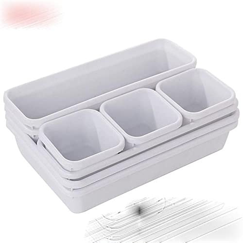 8PCs Home Drawer Box Aufbewahrungsschalen Box Office Aufbewahrung Küche Badezimmer Schrank Schmuck Makeup Desk Organisation-8PCs weiß-PP, China