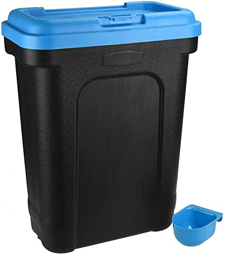 NIGMA Pet Food Container 30L /15 KG Dog Cat Animal 15kg Dry Feed Seed Storage Box Bin & Scoop (Blue)
