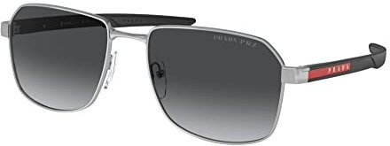 Prada Herren 1BC06G Sonnenbrille, Silber/Grau Shaded, Einheitsgröße (Herstellergröße: 65)