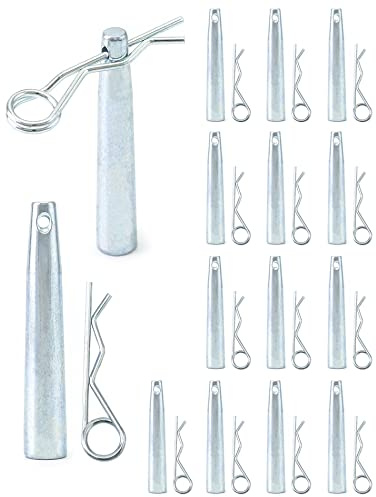 QWORK Aluminum Conical Coupler Pins with R-Clip - 15 Sets of 2.7-inch Stage Lights Truss Accessories for Lighting Trusses Replace Parts