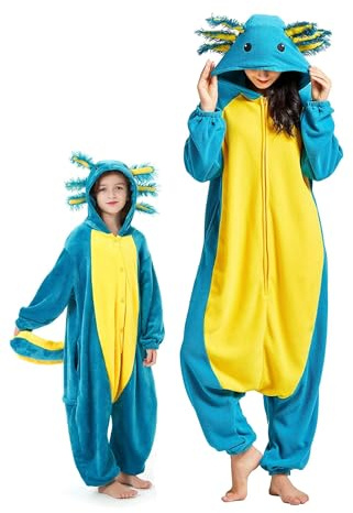 DarkCom Onesie für Kinder und Erwachsene Karneval Schlafanzug Cosplay | Eltern-Kind Kostüm,Schlafanzug,Weihnachten Pyjamas