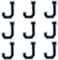 GYGYL Iron on Letters Patches, 9Pcs of 2 Inch Black Letter J Patches, Alphabet Embroidered Patch for Clothes, Dress, Hat, Socks, Jeans, DIY Accessories