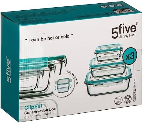 5five - boite clipeat carré rectangulaire grand modèle en verre