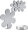 Marzoon 4 Magnetische Tischdeckenbeschwerer aus Edelstahl, Tischtuch-Halter mit Magnet, Silber (Blüte) - Praktische Tischdeckengewichte für Garten & Innenbereich