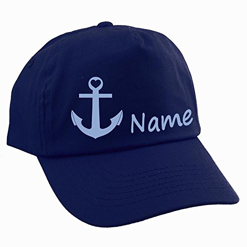 Elefantasie Personalisierte Cap für Kinder Baseball Kappe mit Name oder Wunschwort Bedruckt für Jungen und Mädchen Anker