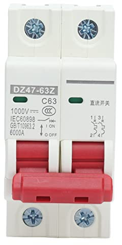 Lwuey Interruttore Automatico CC, Sezionamento DC Separazione per Batterie e Sistemi Fotovoltaici Solari di Magnetotermico Sistema Solare Fotovoltaico Guida DIN Sezionatore Sicurezza Affidabilità