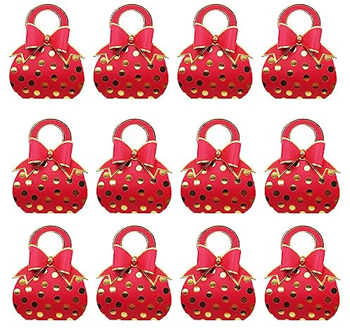 Hochzeit Geschenkbox 50 Stück Geschenkbox Gastgeschenk Kartonage klein Süßigkeiten Kartons Bonboniere Kasten Gastgeschenke Schachtel für Tischdeko, Hochzeit Taufe Party Geburtstag (Rot)