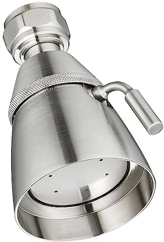 Pommeau de douche haut débit en nickel brossé, pulvérisateur de douche en laiton Angle Simple - Angle et débit d'eau réglables - Pomme de douche extérieure - Femelle G 1/2