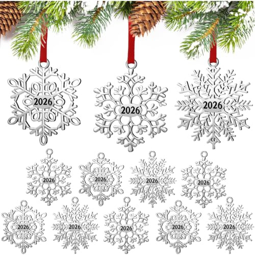 Weihnachtsdekoration, Metall-Schneeflocken-Ornament für Weihnachtsbaum, Schneeflocken, Weihnachtsdekoration zum Aufhängen, für den Winter, Weihnachtsbaum, Zubehör (Stil 2023, 12