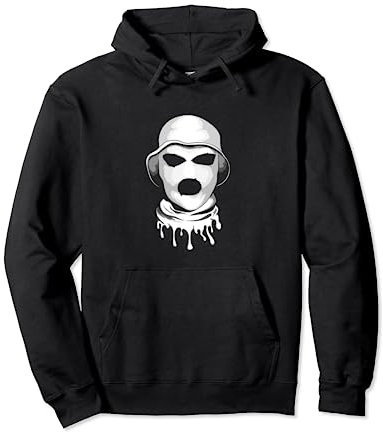 Weiße Ski Maske, Skihaube t shirt Motiv, Vermummung Maske Pullover Hoodie