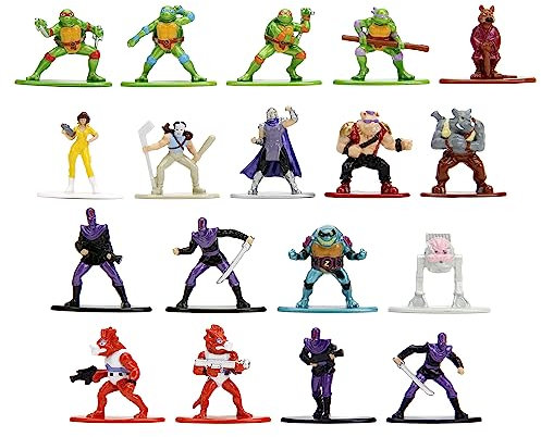 Jada Toys Teenage Mutant Ninja Turtles 4,2 cm 18er-Pack Serie 1 Druckguss-Figuren, Spielzeug für Kinder und Erwachsene, Mehrfarbig