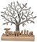 formano Lebensbaum mit Schriftzug Familie 26 cm Alu Holz Braun/Silber Deko Baum