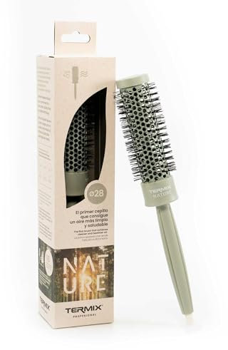 TERMIX Nature Ø28 | Professionelle Luftreinigungsbürste für mittelgroßes Haar | PURE.TECH-Technologie | Thermobürste aus Keramik mit ionisierten Fasern | ergonomischer und leichter Griff