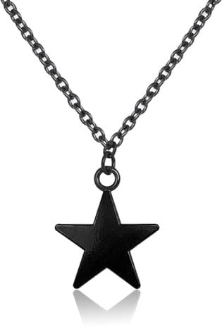MILAKOO Schwarzer Stern Pentagramm Halskette Kabel Ketten Charms Anhänger Hip-Hop Mode Y2K Ästhetische Halskette