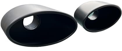 2x Auspuffblende Endrohre Blenden schwarz oval groß 180x120mm Auspuff Edelstahl Duplex Sportauspuff (Passend für 65mm Anschluß)