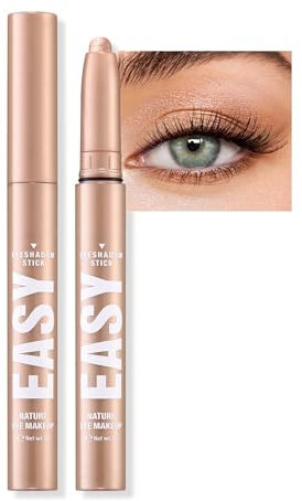 Lidschatten Stift Shimmer, 2025 Neuest Lidschatten Wasserfest & Langanhaltend, Creme Braun Eyeshadow Stick Crayon Hervorhebung Pigmentierter, Cremige Augen Make-up Für Faltenfreie Eyes