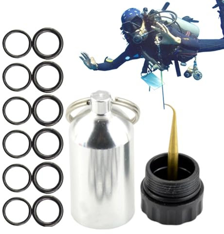 Tauch- -Ring-Set – Miniatur-Tauchzubehör, Tauchzylinder-Schlüsselanhänger, | -Tauchflasche, Schlüsselanhänger mit -Tauchflasche, 12 Stück -Tauchzubehör für Flaschenventile, Rucksack