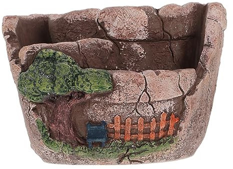 KONTONTY Joli Pot De Fleurs en Céramique pour Décoration De Jardin Accessoire Artistique pour Plantes Dintérieur