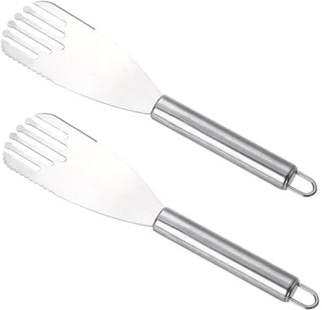 Amosfun 3 Sätze 2St Backspatel küche hackenleiste wischtelgeschenk dwr Steakwender Pfannenwender für den Haushalt Fischwender Backschaufel Steakspatel Rostfreier Stahl Silver