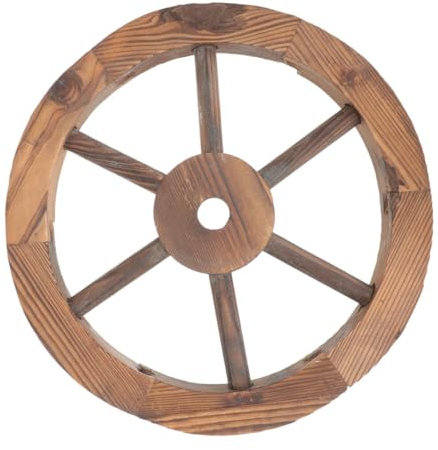 Supvox Holzrad Wagenrad Dekorativ Wandkunst Vintage Holz Ornament Für Garten Und Zuhause Rustikales Wanddekor Für Wohnzimmer Und Büroumgebung