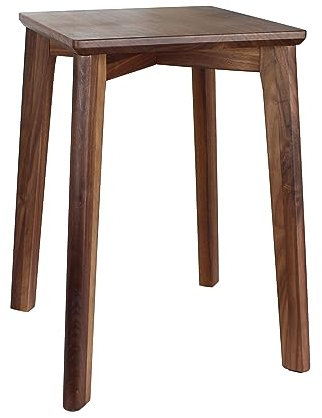 GLIBBUL Hocker aus Walnussholz, 45 cm hoch, stapelbar, rückenfrei, Sitzlösung mit quadratischer Oberseite, rutschfeste Filzunterlage für Küche, Zimmer, Büro, Studio, Garten