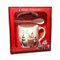 DIVAS SPIRITUAL Christmas Novelty Mug Set with Lid and Spoon, Merry Christmas Design, 3D Ceramic Coffee Cup (HK16981)