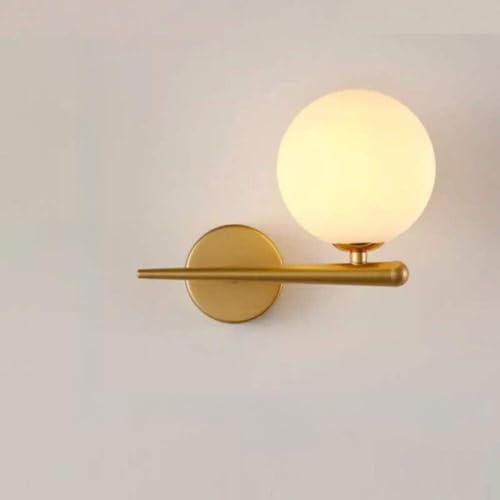 Designix Wandleuchte für Bild | Leuchtkugel, Kaltgold/Weiß