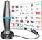 TV Aerial Indoor, Freeview Indoor TV Aerial with 560+ Miles Range, 360° Reception Magnetic Base, Support VHF/UHF/DAB Radio -All TVs