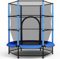 LIFERUN Kids Trampolines, 55 Mini Outdoor Trampoline, Ø140cm x162cm, Indoor Trampoline with Safety Enclosure, Zipper, Floor Protection Net, for Ages 3-6 Years, Blue