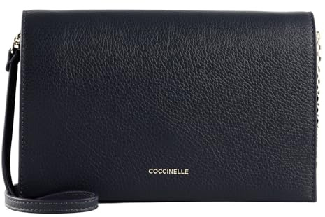 Coccinelle Leder Clutch Umhängetasche Dandy Mini Bag Midnight Blue dunkelblau